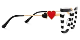 Cagle Cateye Black-White Glasses2