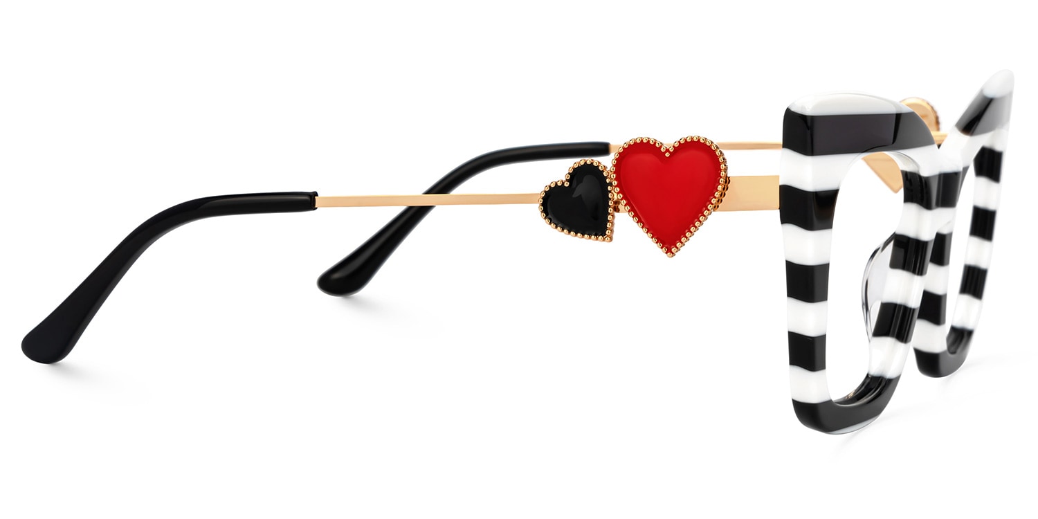 Cagle Cateye Black-White Glasses2