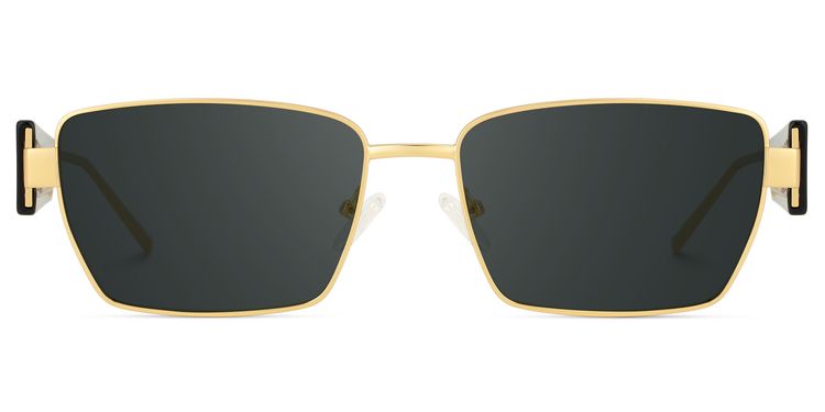 Aluna Rectangle Gold Polarized Sunglasses