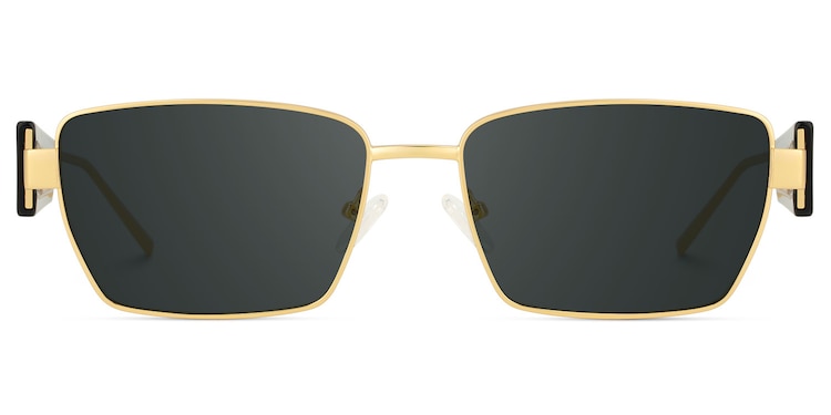 Aluna Rectangle Gold Polarized Sunglasses