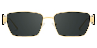 Aluna Rectangle Gold Polarized Sunglasses0