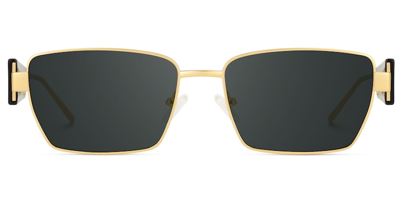 Aluna Rectangle Gold Polarized Sunglasses