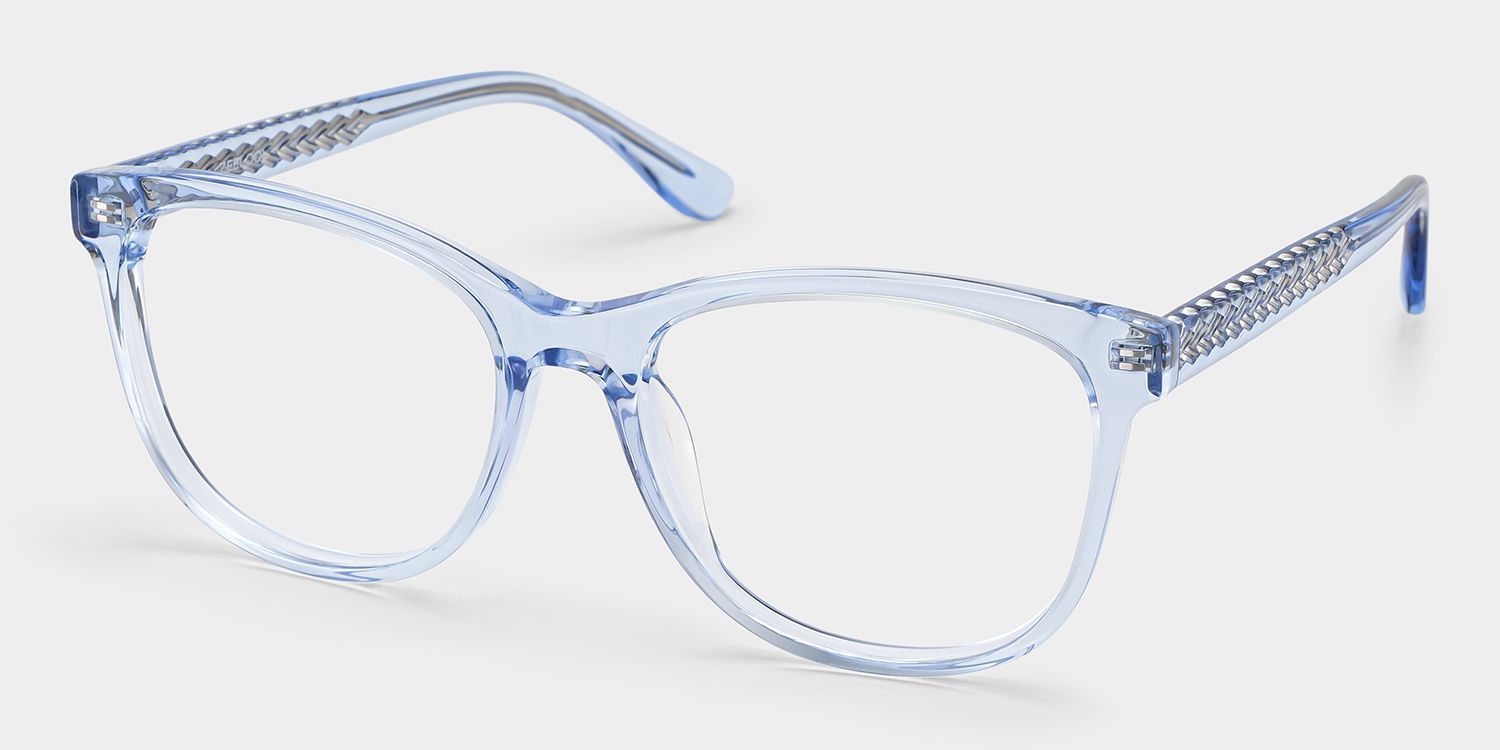 Julia Clear Blue Rectangle Glasses Frames for Sale | ZEE...2