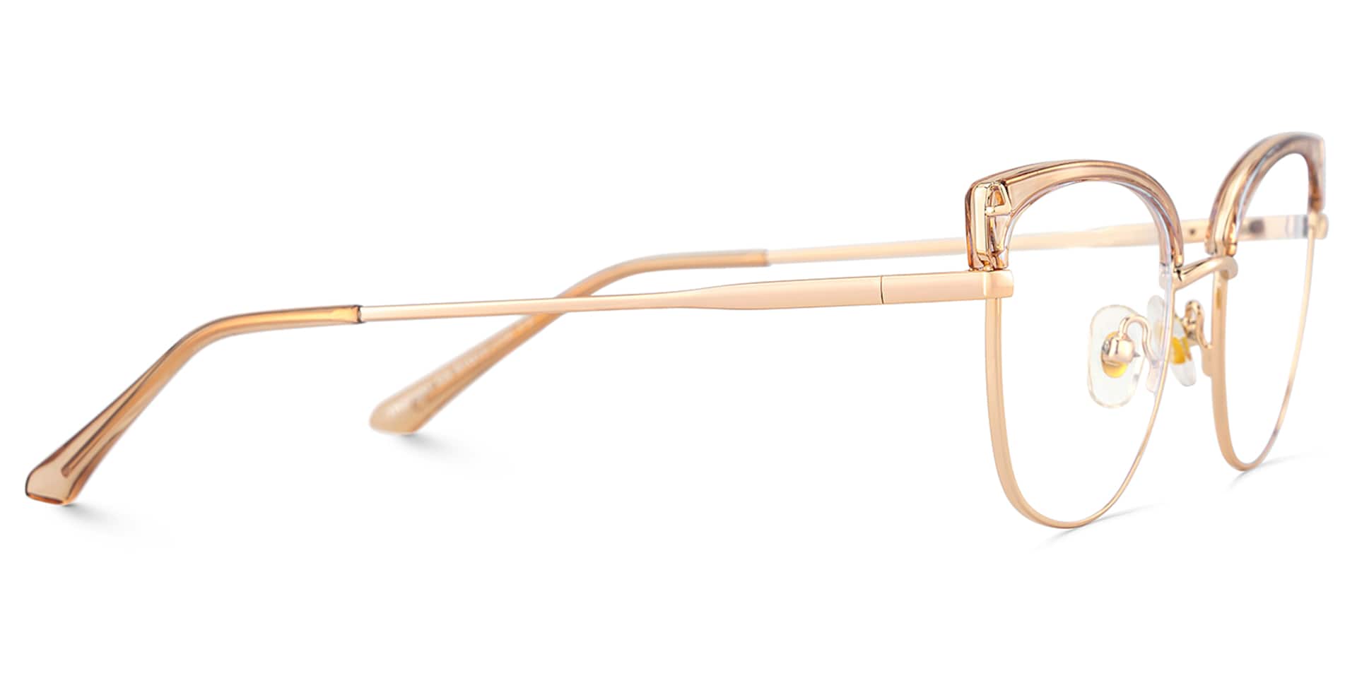 Beau Eyeglasses in Cat eye Champagne Gold Frame | Zeelool4