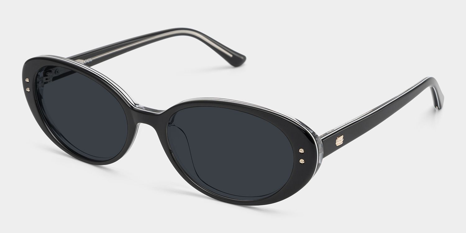 Zyklon-B ブラックメタル black l Lennon Oval Black Sunglasses for Women & Men | ZEELOOL