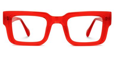Glaucia Square Red Glasses