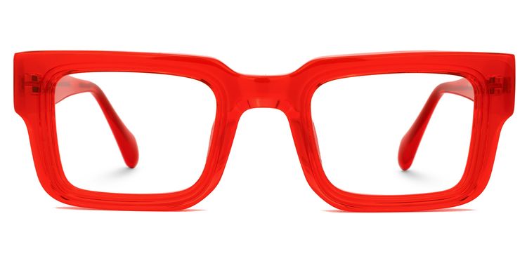 Glaucia Red Square Glasses