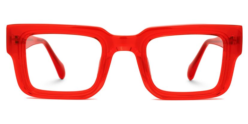 Glaucia Red Square Glasses