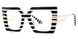 Poutine Black White Square Glasses2