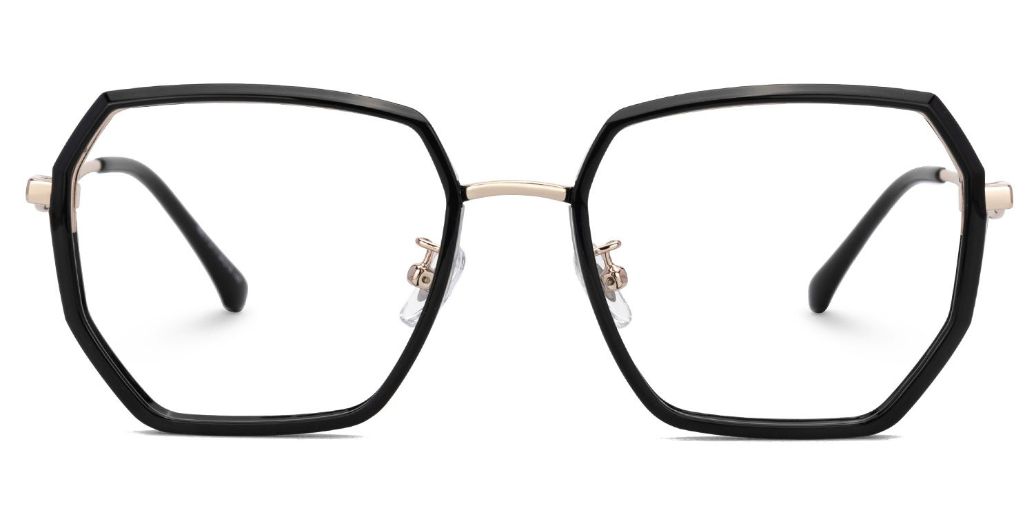 Javonia Black Geometric Frame Glasses Online | Zeelool Optical0