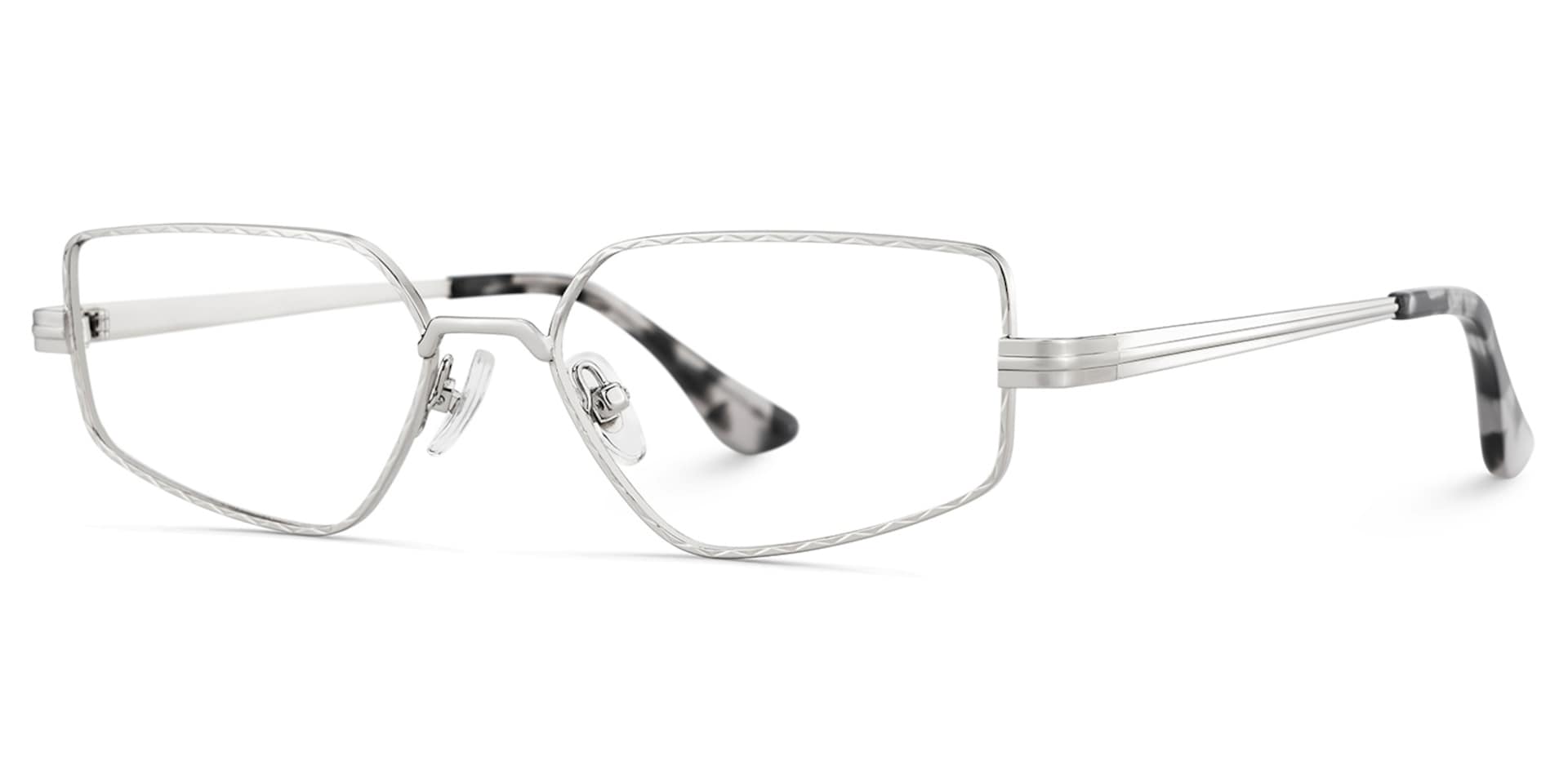 Rectangle Silver Eyeglasses- Lyle Metal Frame Glasses3