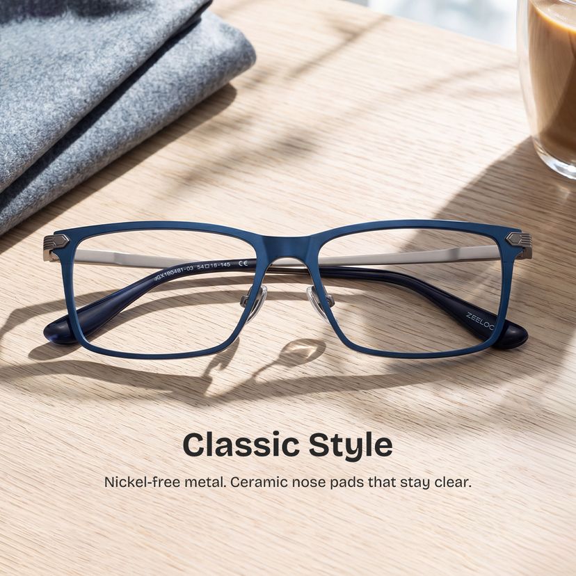Alexander Rectangle Blue Glasses