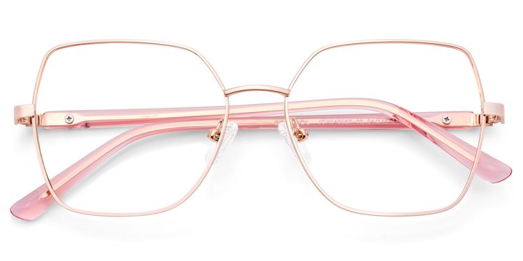 Billie Geometric Rose Gold Glasses