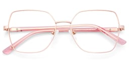 Billie Geometric Rose Gold Glasses1