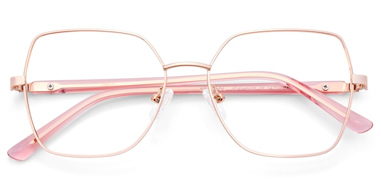 Billie Geometric Rose Gold Glasses