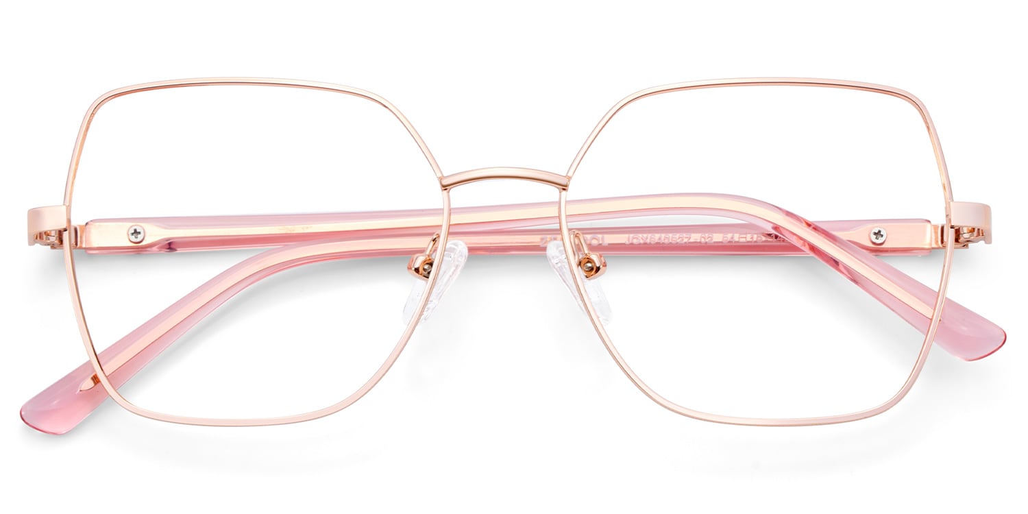 Billie Geometric Rose Gold Glasses