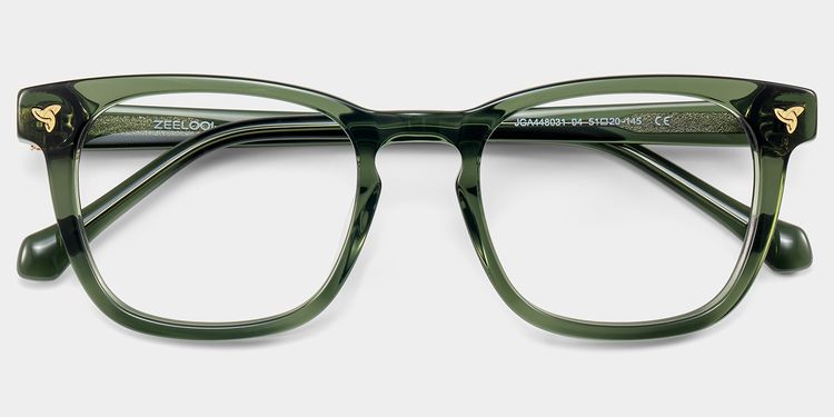 Heather Square Green Glasses