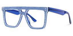 Rubin Square Denim Blue Glasses3
