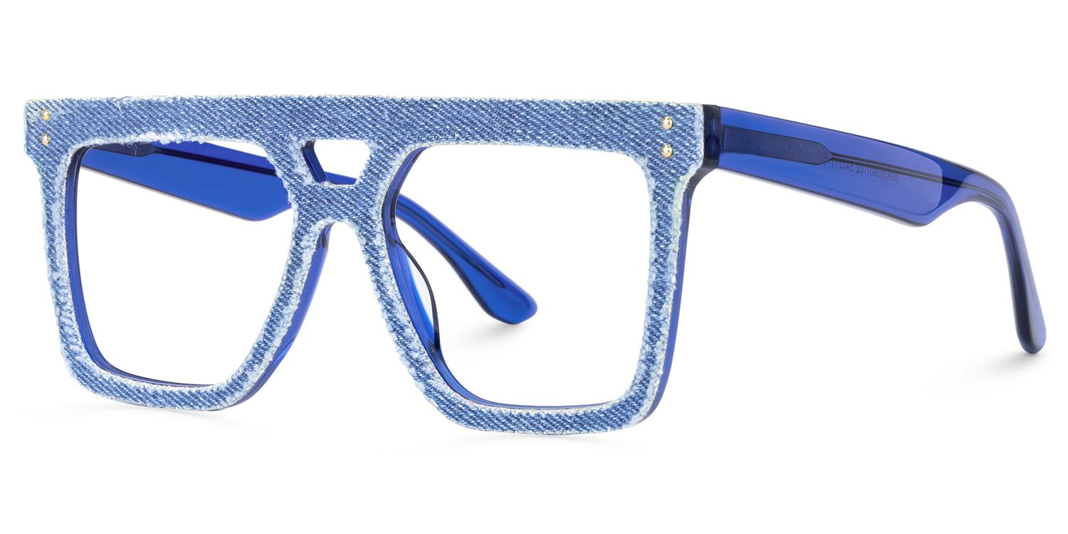 Rubin Square Denim Blue Glasses hover