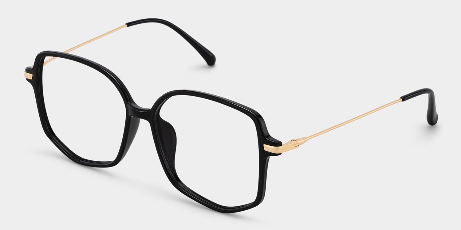 Payton Geometric Black Frame Glasses for Women | ZEELOOL2