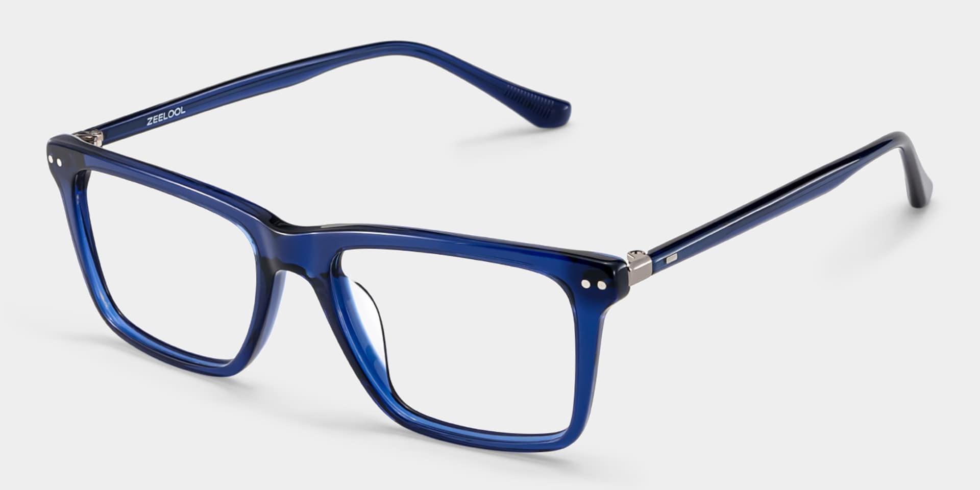 Harper Blue Frame Prescription Glasses with Rectangle Shape | ZEELOOL3
