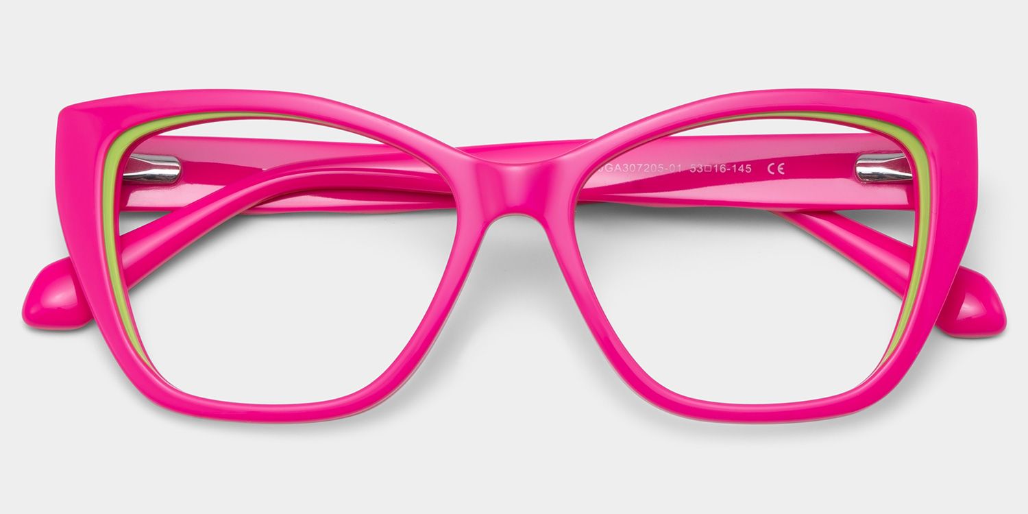 Blaise Pink Green Frame Glasses with Cat eye Frame Online | ZEELOOL5