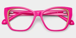 Blaise Cat-Eye Pink Green Glasses5