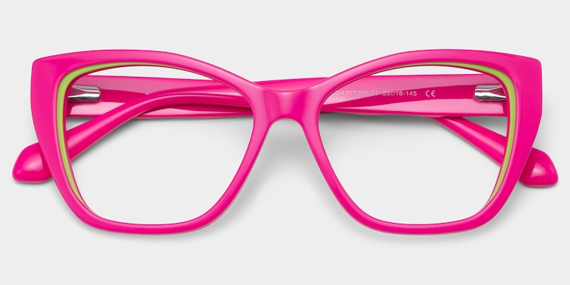 Blaise Pink Green Frame Glasses with Cat eye Frame Online | ZEELOOL2
