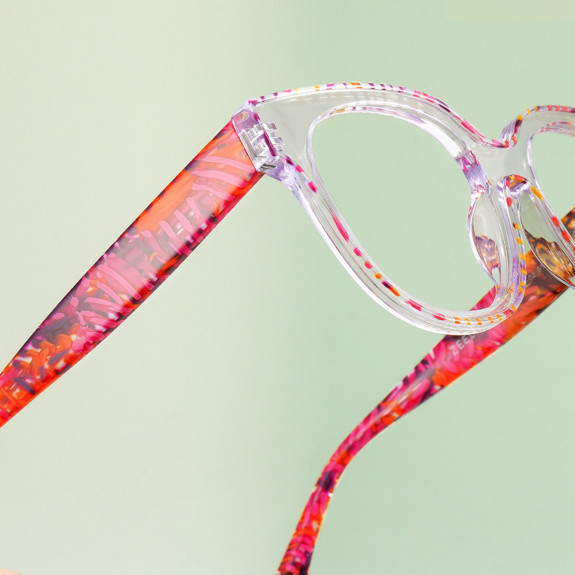 Jett Acetate Red Frame Glasses with Square Shape | Zeelool8