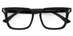 Bashir Rectangle Black Glasses2