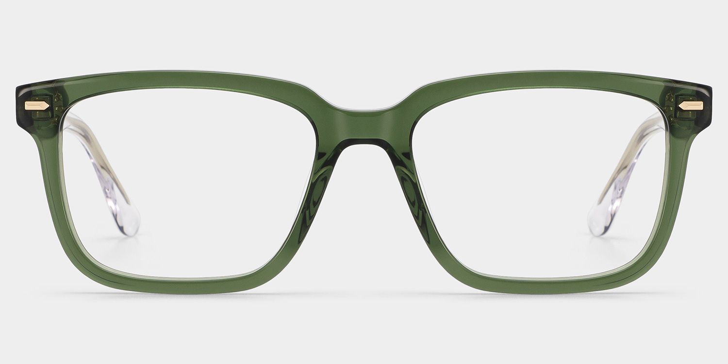 George Olive Green Rectangle Glasses for Men | ZEELOOL1