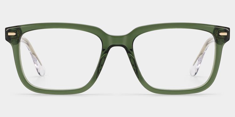 George Rectangle Green Glasses