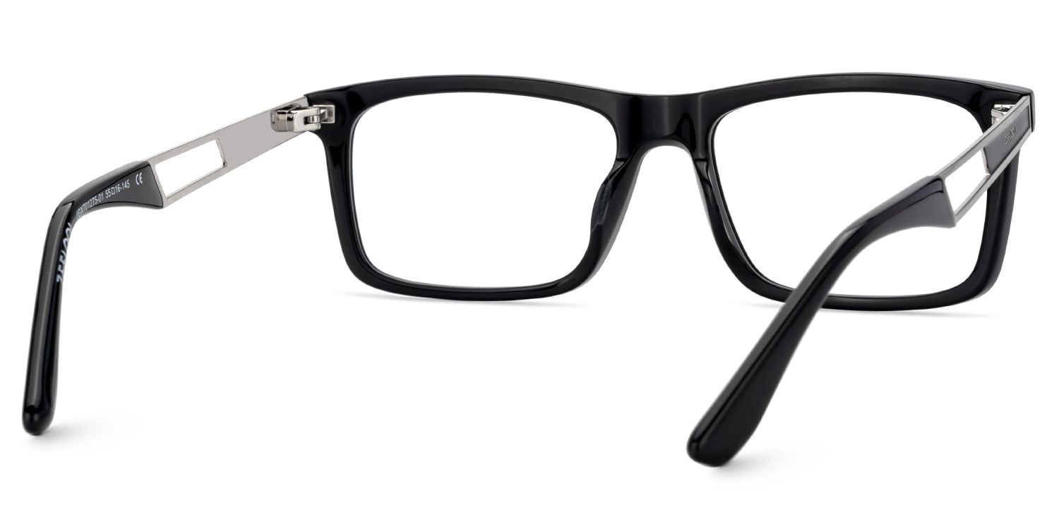Osvaldo Thin Rectangle Black Glasses in Business Style | ZEELOOL4