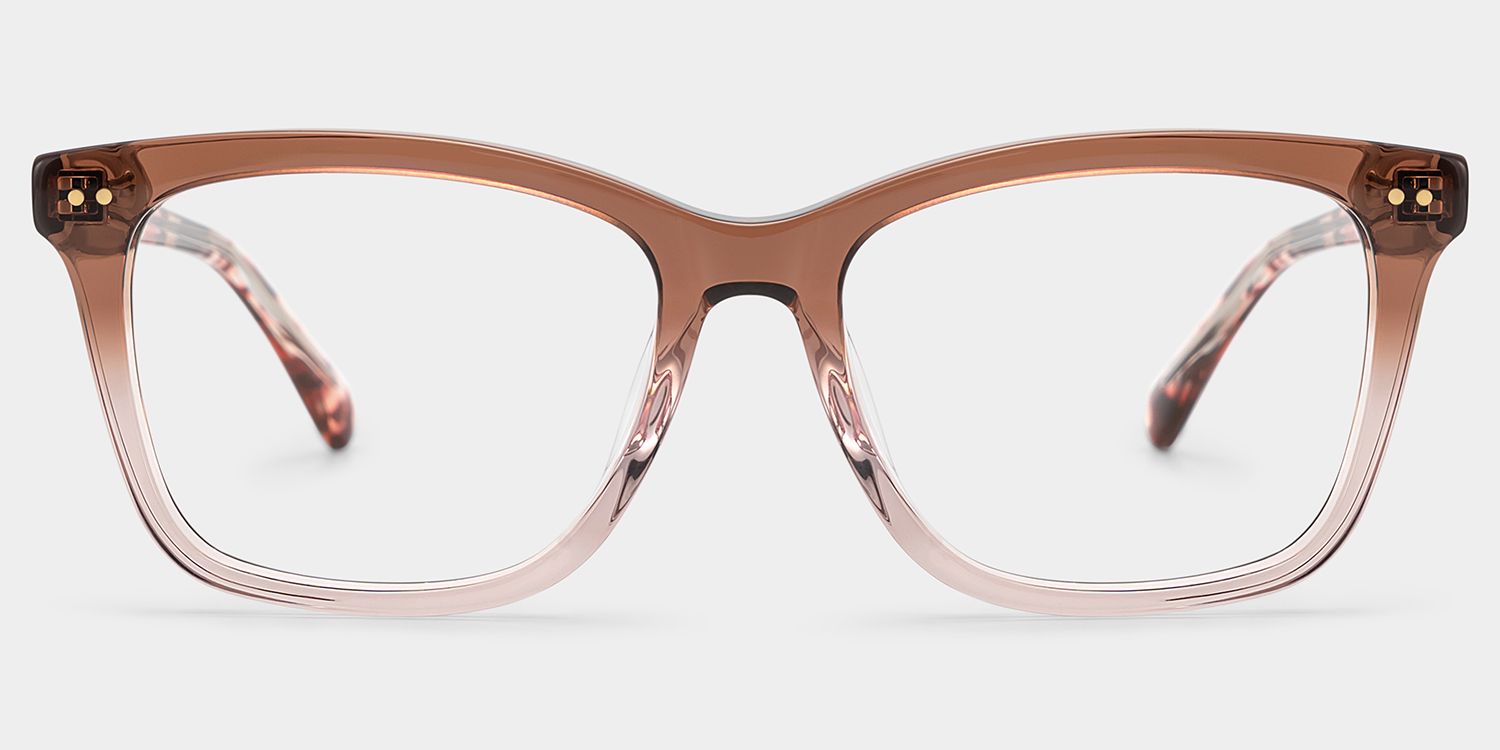 Layla Brown Flower Square Eyeglass Frames | ZEELOOL1