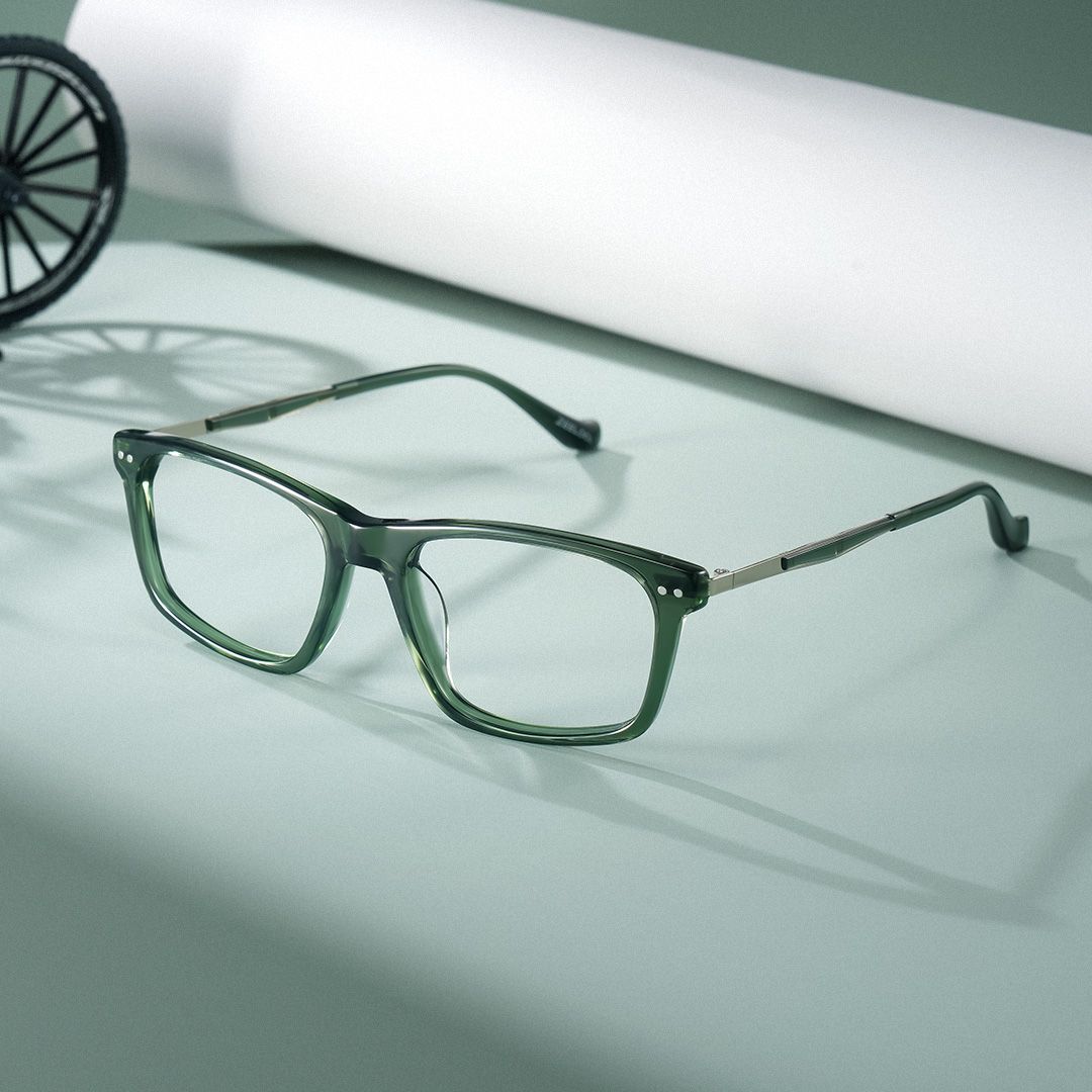 Cozy Green Frame Glasses with Rectangle Frame Online | ZEELOOL3