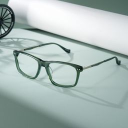 Cozy Rectangle Green Glasses3
