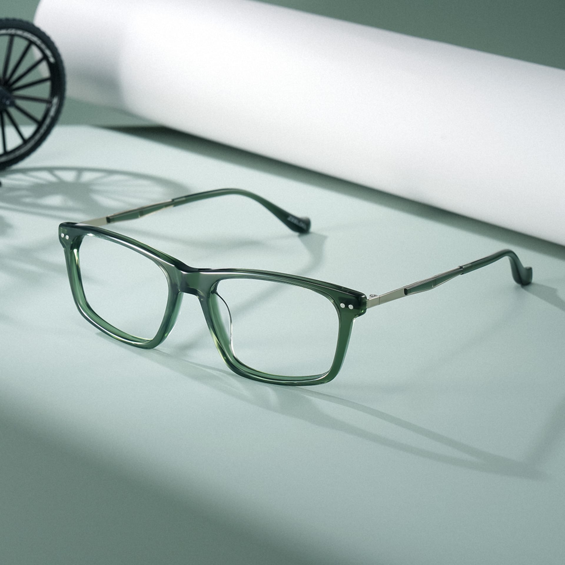 Cozy Green Frame Glasses with Rectangle Frame Online | ZEELOOL3