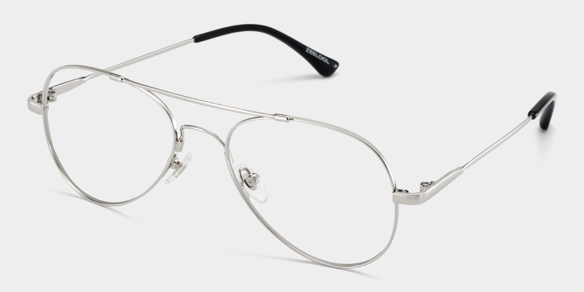 Aviator Silver Glasses | Zeelool Glasses2
