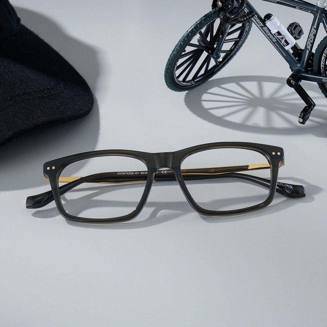 Cozy Dark Gray Frame Glasses with Rectangle Frame Online | ZEELOOL3