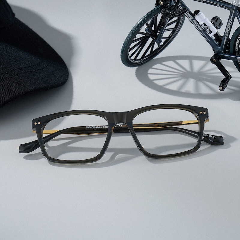 ZEELOOL Cozy Rectangle Black Glasses