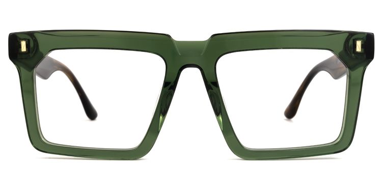 Moreland Green Rectangle Glasses