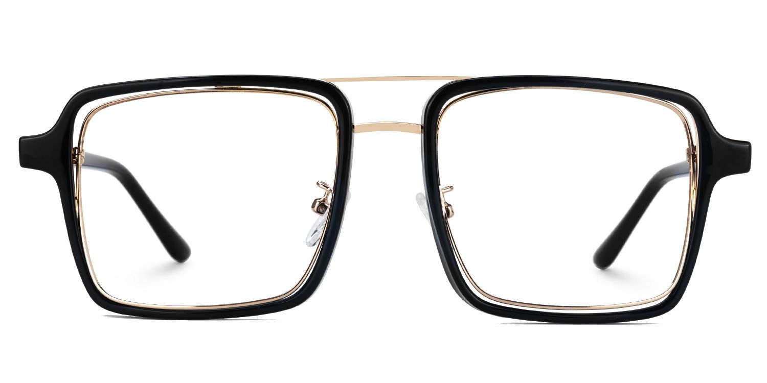 Nellie Aviator Black-Gold Glasses