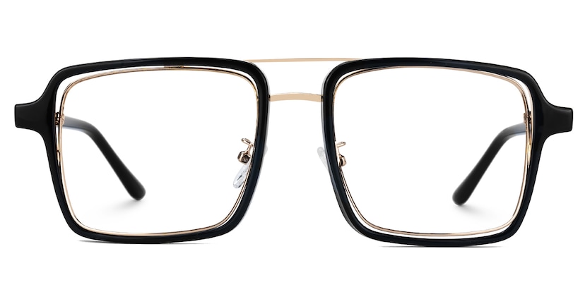 Nellie Aviator Black-Gold Glasses