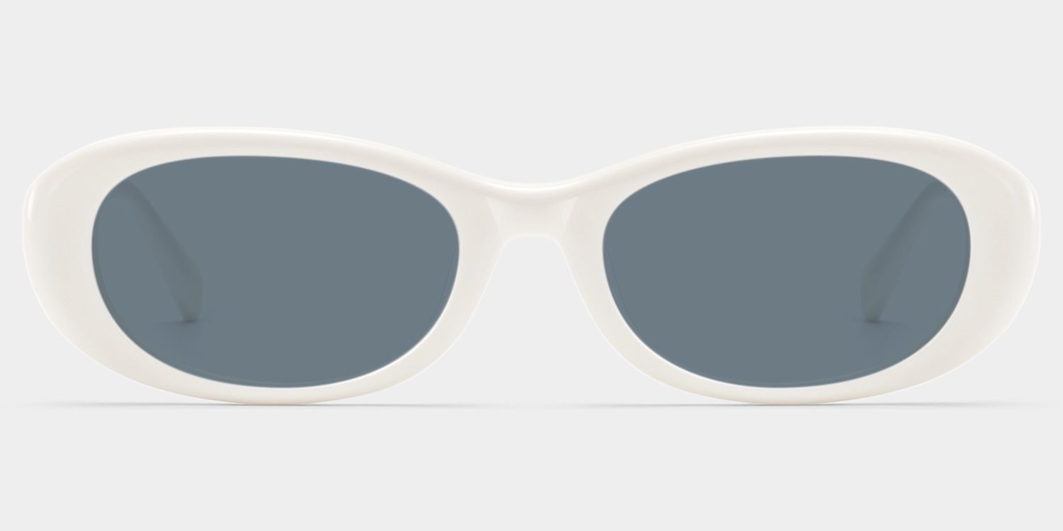Catherine White Oval Frame Glasses Online | ZEELOOL0