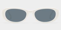 Catherine White Oval Glasses0