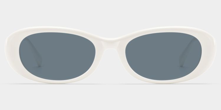 Catherine White Oval Glasses