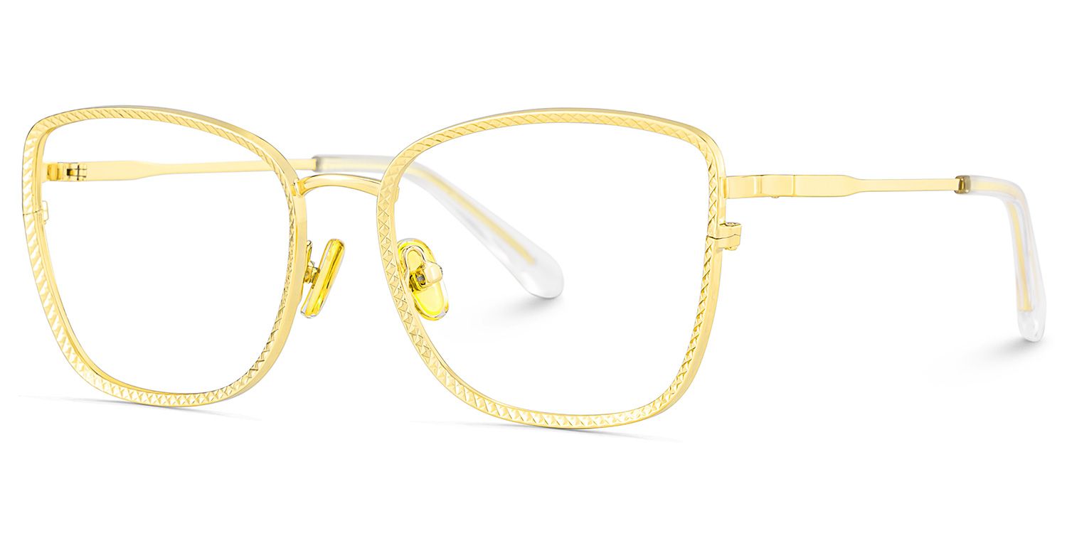 Ronan Eyeglasses in Rectangle Gold Frame | Zeelool2