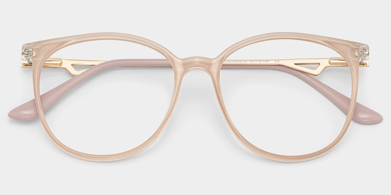 Chanty Round Pink Eyeglasses and Thin Frames2
