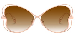 Clemons Geometric Brown Sunglasses0