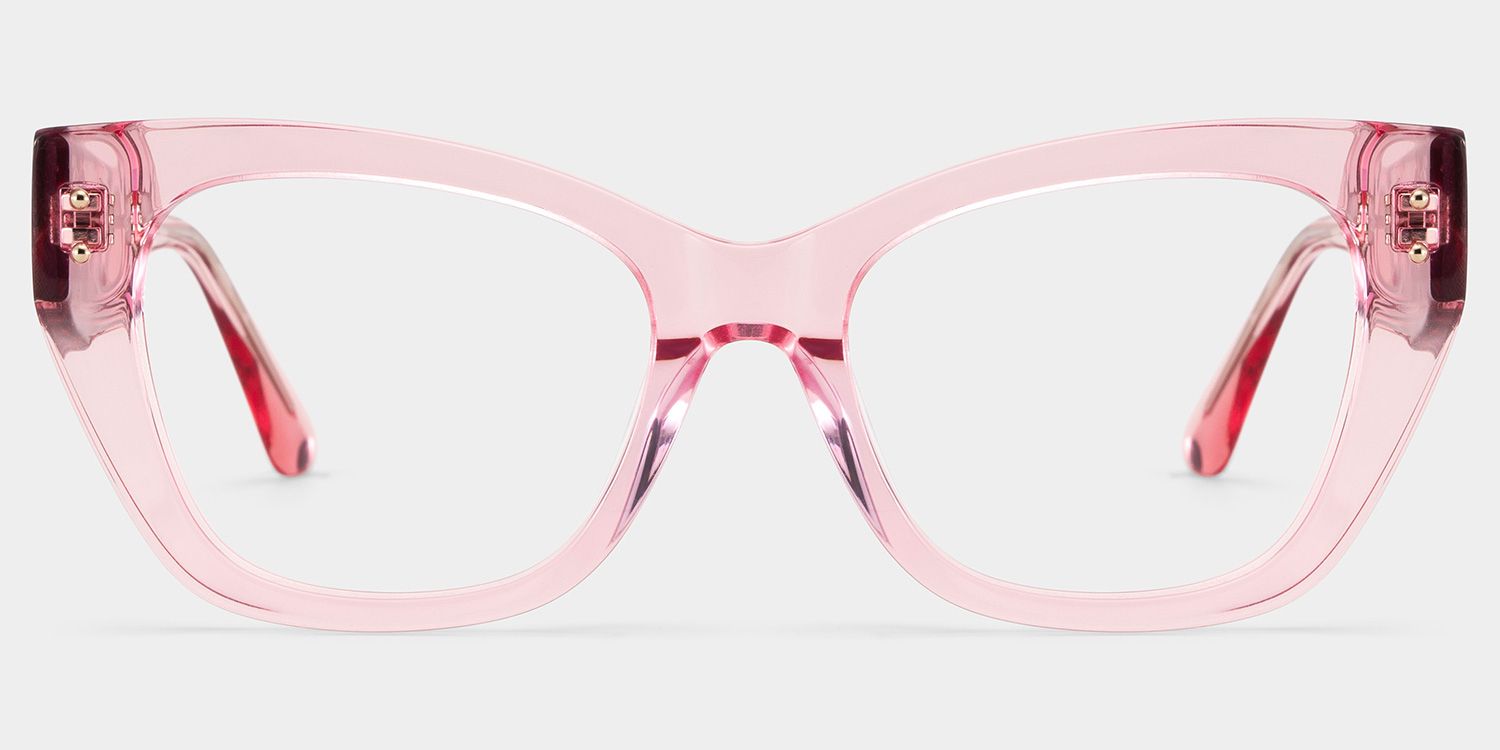 Skylar Clear Pink Frame Glasses with Butterfly Frame Online | ZEELOOL4